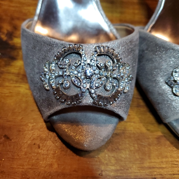 Badgley Mischka Silver Heel rhinestone jewel 9 - Picture 7 of 8